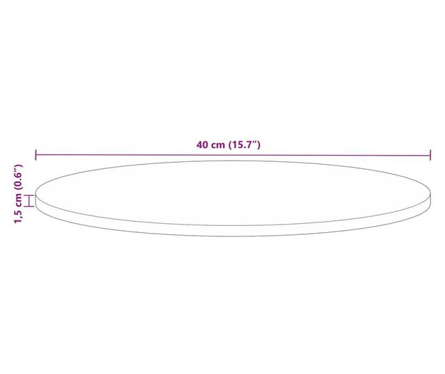 tömör újrahasznosított fa kerek asztallap Ø40x1,5 cm