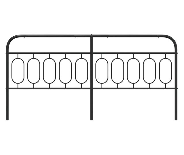 fekete fém fejtámla 200 cm
