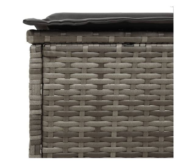 szürke polyrattan napozóágy párnával