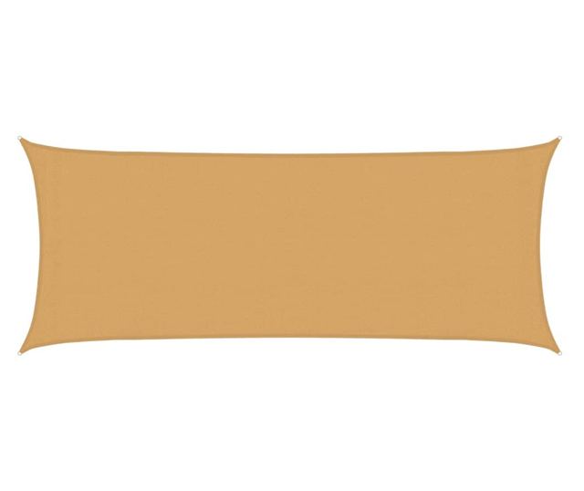 homokszínű négyszögletű HDPE napvitorla 160 g/m² 2x5 m