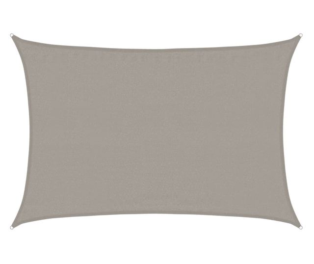 világosszürke négyszögletű HDPE napvitorla 160 g/m² 3,5x5 m