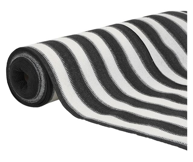 antracitszürke és fehér HDPE belátásgátló háló 1,5x10m 195 g/m²