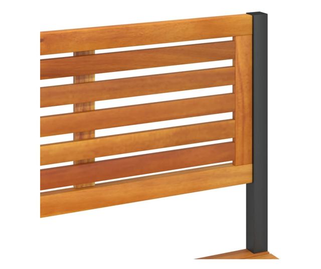 tömör akácfa és acél kerti munkaasztal 90 x 50 x 110 cm