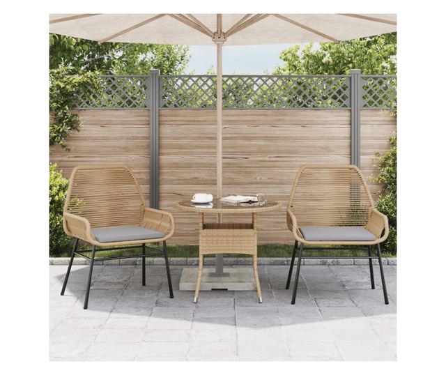 2 db barna polyrattan kerti szék párnákkal