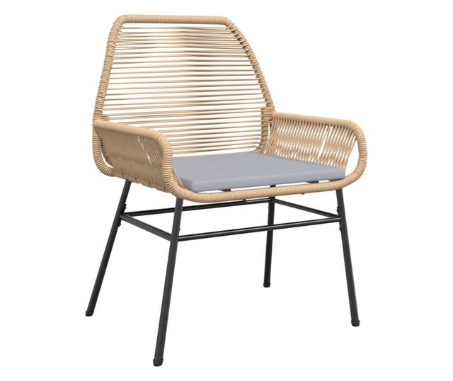 2 db barna polyrattan kerti szék párnákkal