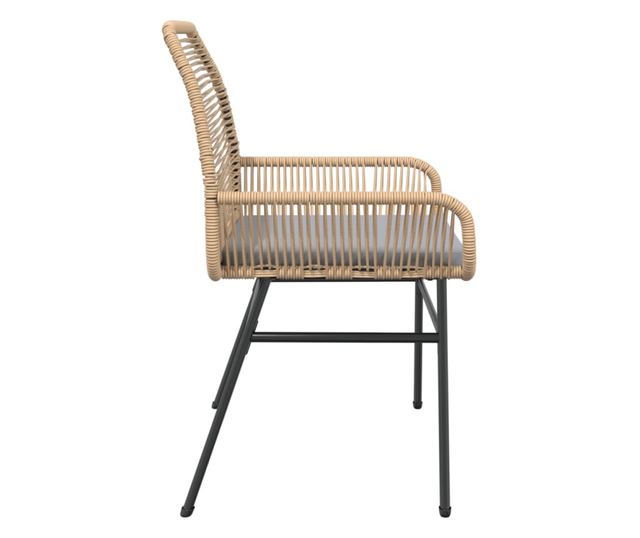 2 db barna polyrattan kerti szék párnákkal