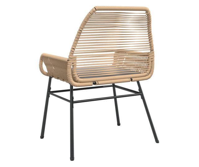 2 db barna polyrattan kerti szék párnákkal