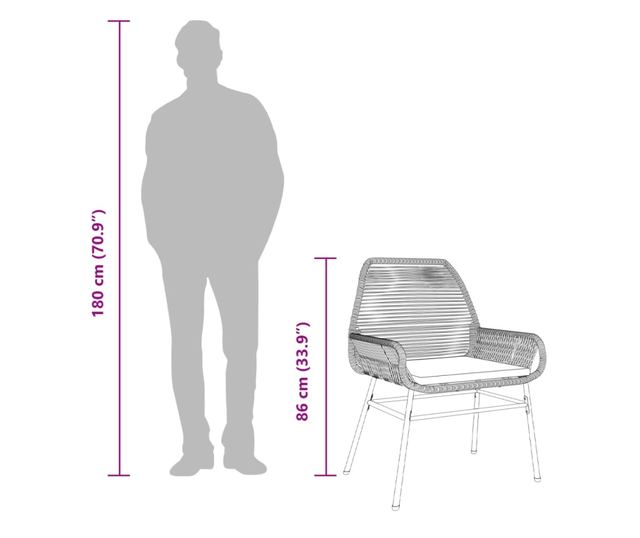 2 db barna polyrattan kerti szék párnákkal