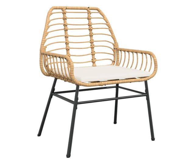 2 db barna polyrattan kerti szék párnákkal