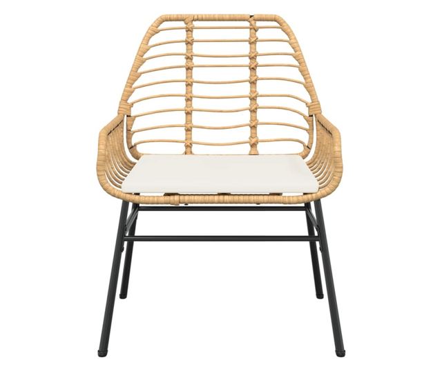 2 db barna polyrattan kerti szék párnákkal