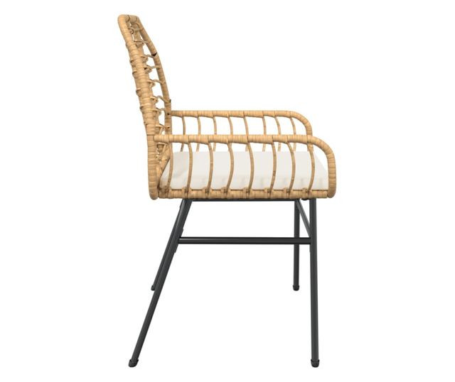 2 db barna polyrattan kerti szék párnákkal