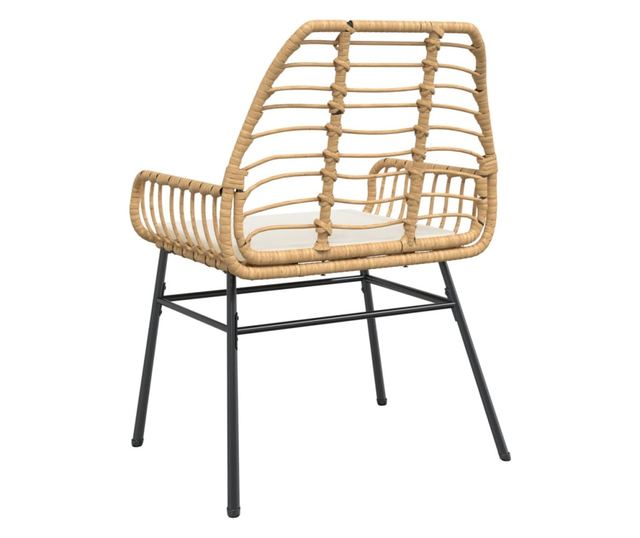 2 db barna polyrattan kerti szék párnákkal