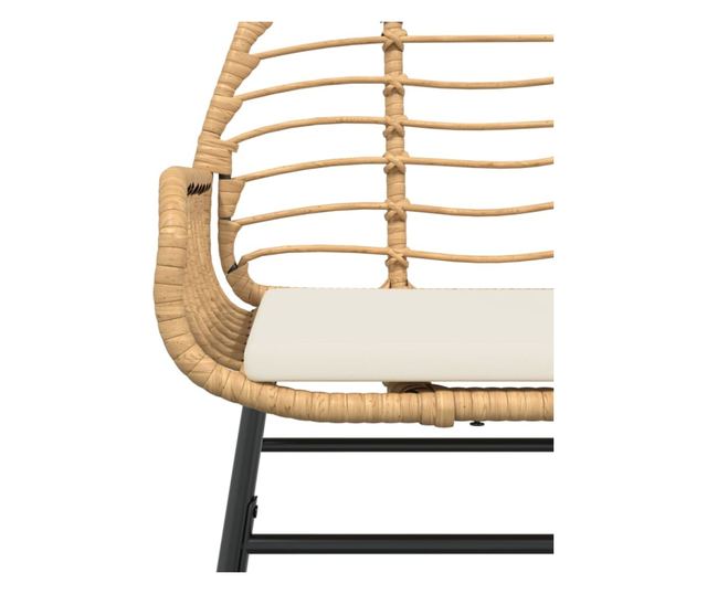 2 db barna polyrattan kerti szék párnákkal