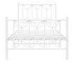 fehér fém ágykeret fej- és lábtámlával 75 x 190 cm