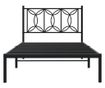 fekete fém ágykeret fejtámlával 107 x 203 cm