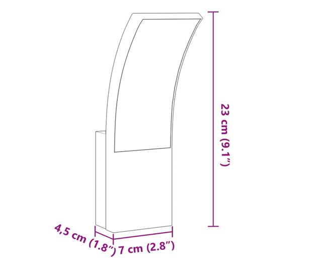 2 db fekete fröccsöntött alumínium kültéri fali LED lámpa