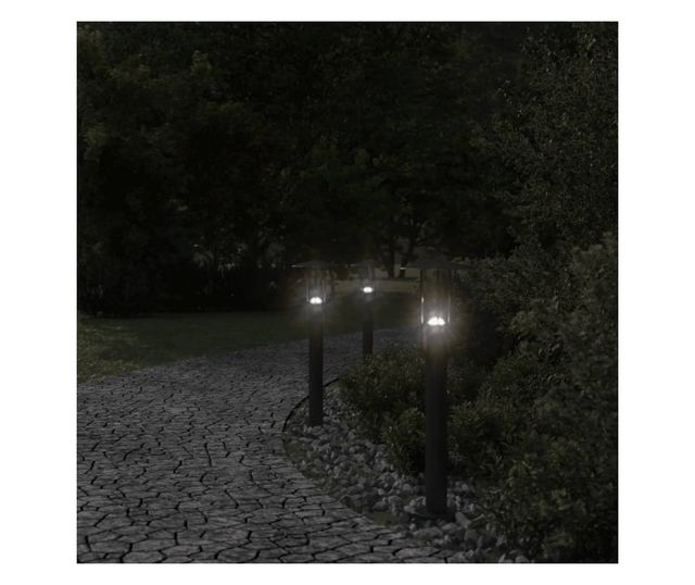 fekete rozsdamentes acél kültéri állólámpa 60 cm