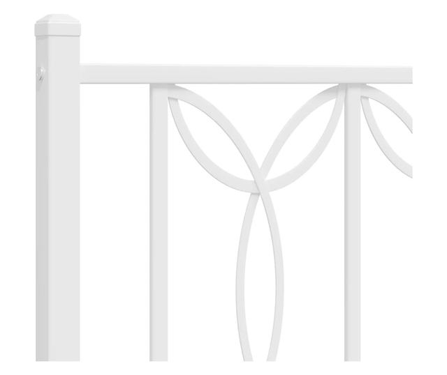 fehér fém ágykeret fej- és lábtámlával 107 x 203 cm