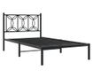fekete fém ágykeret fejtámlával 107 x 203 cm