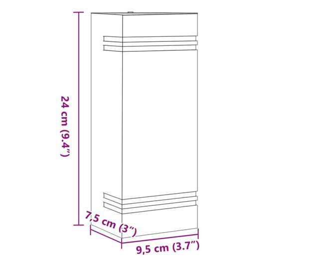 fekete rozsdamentes acél kültéri fali lámpa