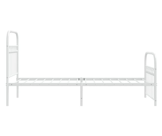 fehér fém ágykeret fej- és lábtámlával 75 x 190 cm