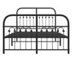 fekete fém ágykeret fej- és lábtámlával 120 x 190 cm