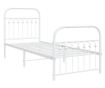 fehér fém ágykeret fej- és lábtámlával 75 x 190 cm