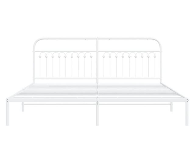 fehér fém ágykeret fejtámlával 193 x 203 cm