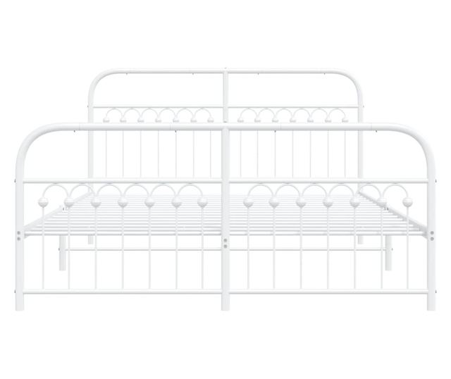 fehér fém ágykeret fej- és lábtámlával 150x200 cm
