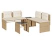 4 részes bézs polyrattan kerti ülőgarnitúra párnákkal