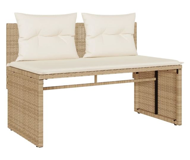 4 részes bézs polyrattan kerti ülőgarnitúra párnákkal