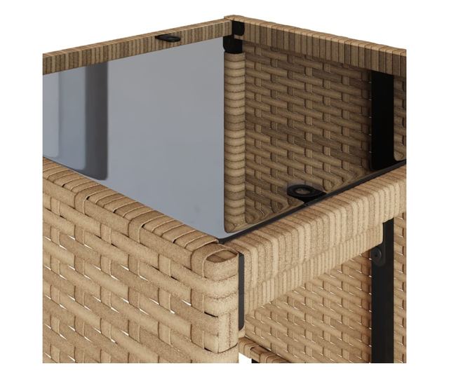 4 részes bézs polyrattan kerti ülőgarnitúra párnákkal