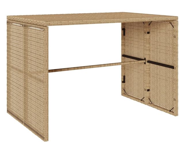 3 részes bézs polyrattan kerti étkezőgarnitúra párnákkal