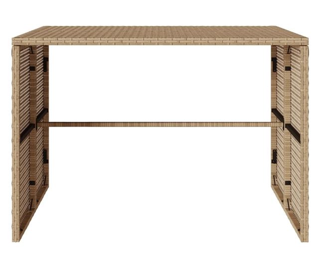 3 részes bézs polyrattan kerti étkezőgarnitúra párnákkal