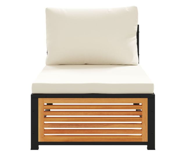 tömör akácfa karfa nélküli kerti kanapé párnákkal