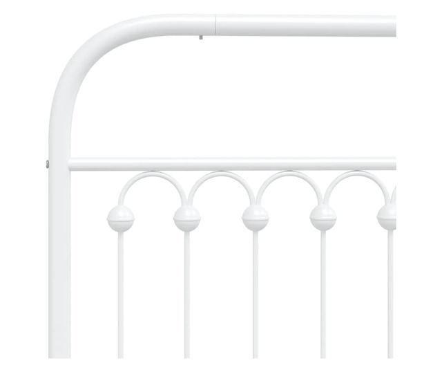 fehér fém ágykeret fej- és lábtámlával 150x200 cm