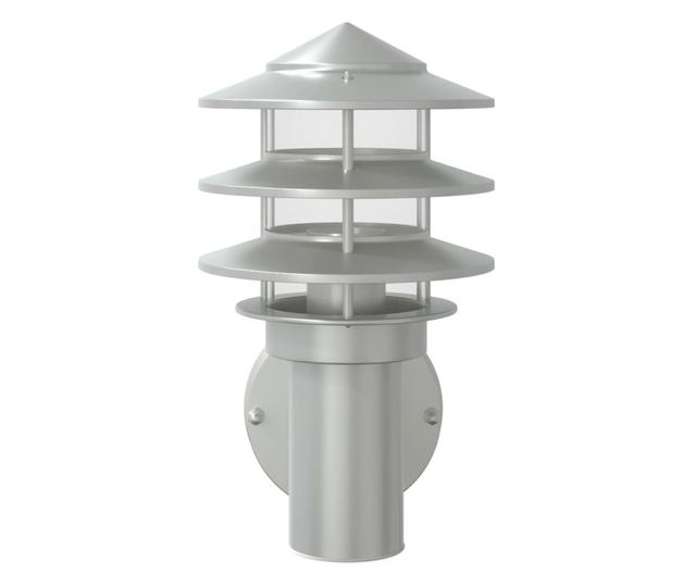 ezüstszínű rozsdamentes acél kültéri falilámpa