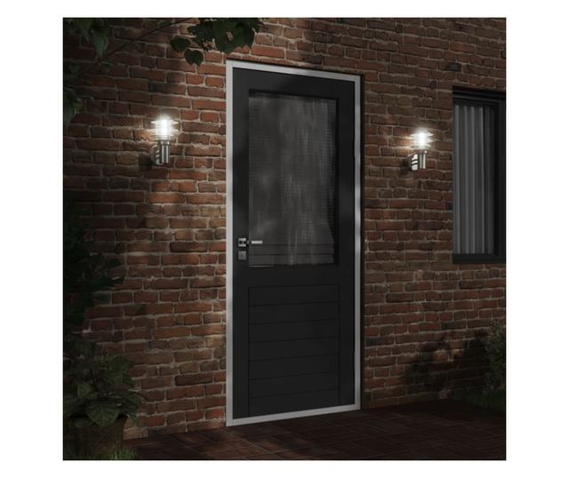 ezüstszínű rozsdamentes acél kültéri falilámpa