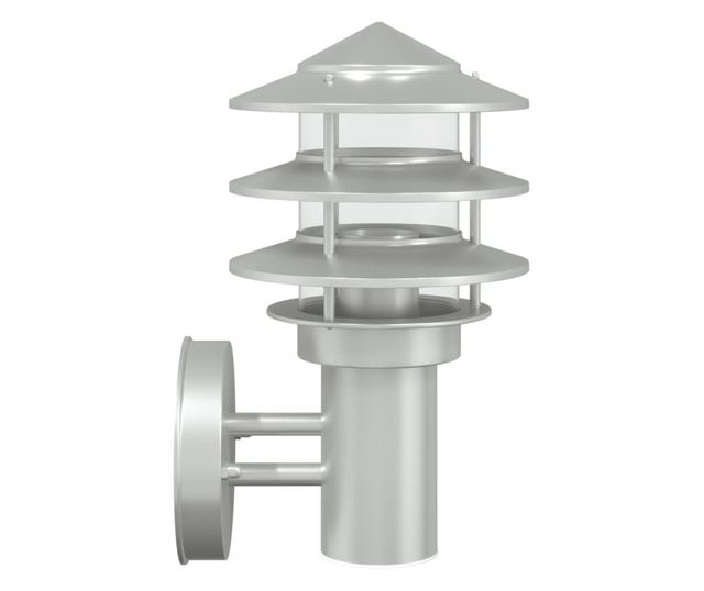 ezüstszínű rozsdamentes acél kültéri falilámpa