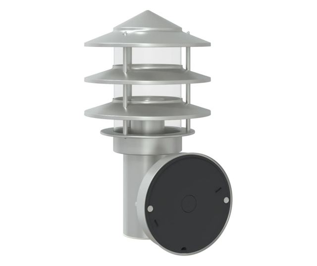 ezüstszínű rozsdamentes acél kültéri falilámpa