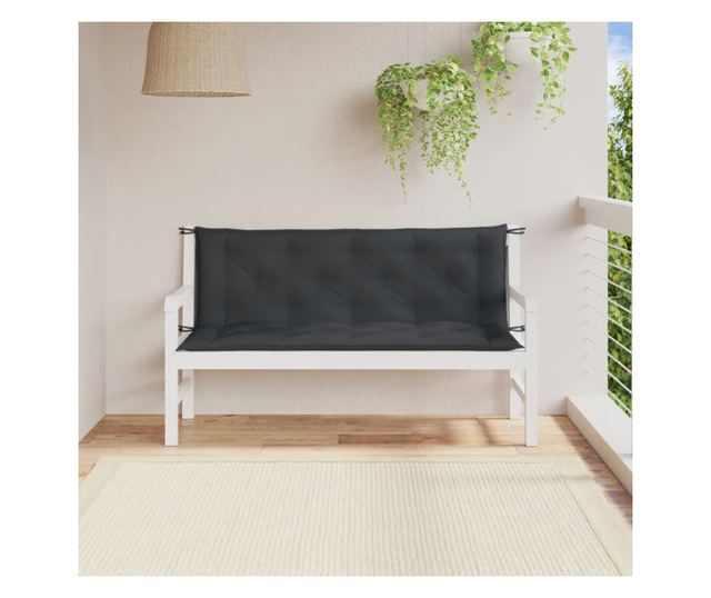 2 db melange antracitszürke szövet kerti padpárna 150x50x7 cm