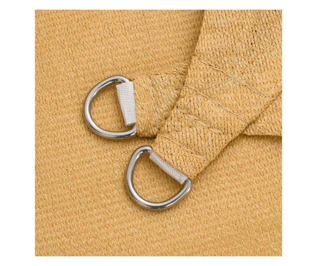 homokszínű négyszögletű HDPE napvitorla 160 g/m² 2x5 m