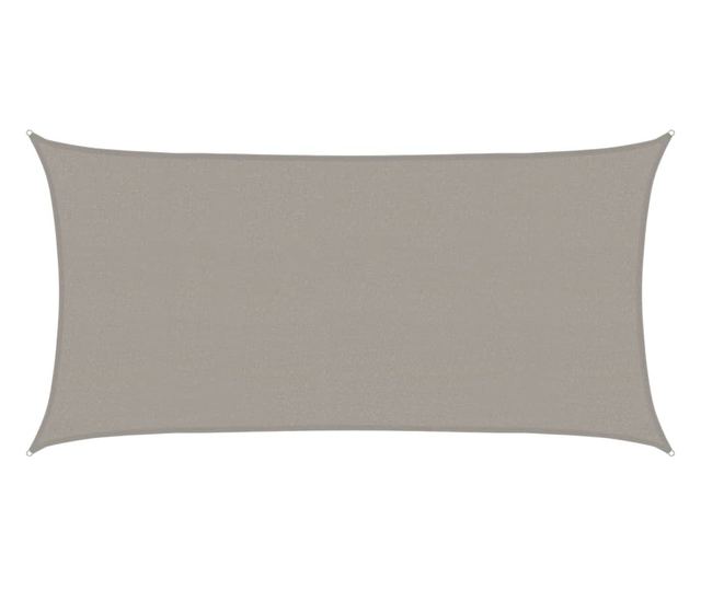 világosszürke négyszögletű HDPE napvitorla 160 g/m² 2 x 3,5 m