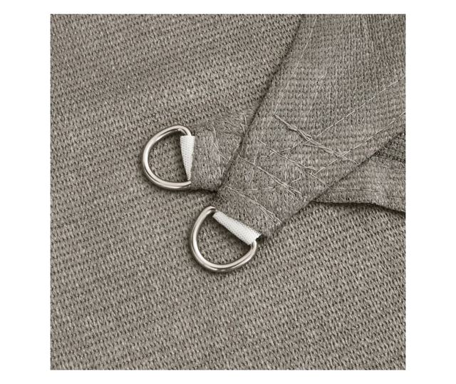 világosszürke négyszögletű HDPE napvitorla 160 g/m² 2 x 3,5 m