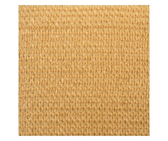 homokszínű négyszögletű HDPE napvitorla 160 g/m² 3,5x5 m