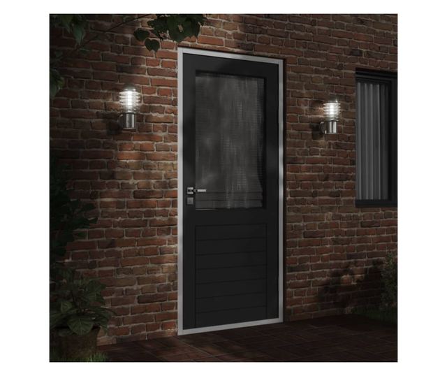 2 db ezüstszínű rozsdamentes acél kültéri falilámpa