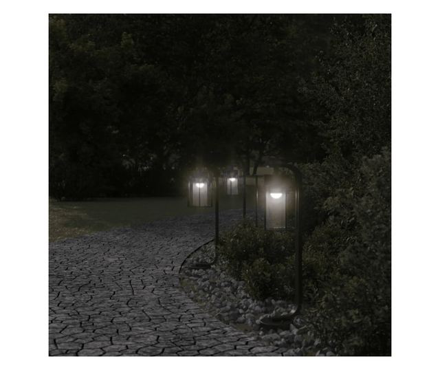 fekete rozsdamentes acél kültéri állólámpa 60 cm