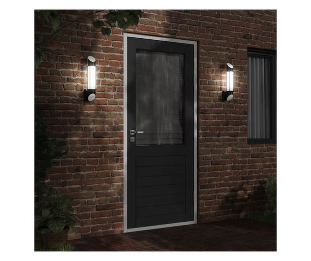 fekete rozsdamentes acél kültéri fali lámpa