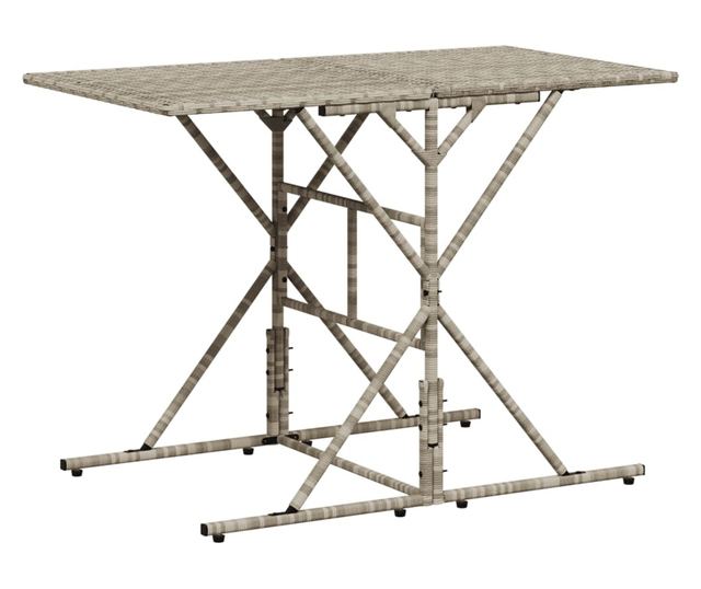 7 részes világosszürke polyrattan kerti étkezőszett párnával