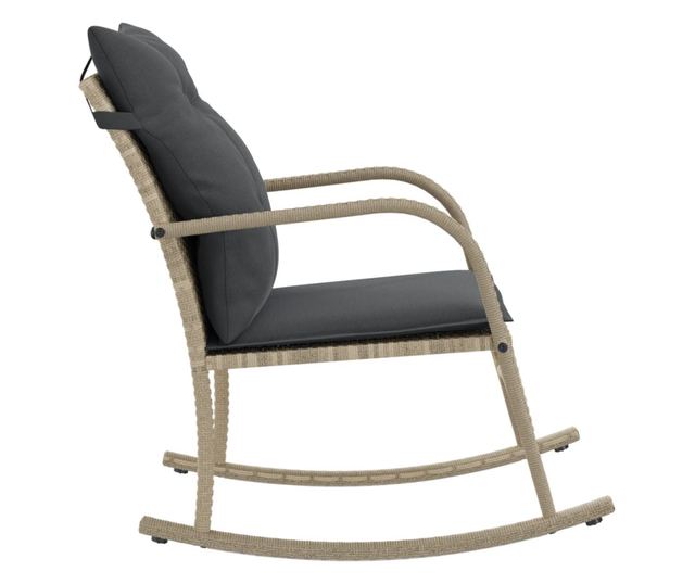 szürke polyrattan kerti hintaszék párnákkal